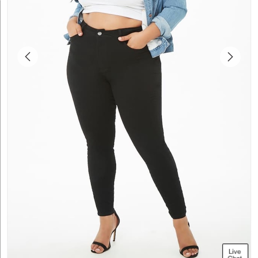 FOREVER 21 + BLACK HIGH WAISTED SKINNY JEANS